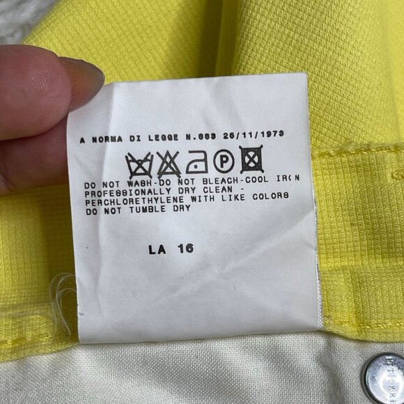 VERSACE Women's Yellow 100% Cotton High Rise Full Length Jeans Size 32/46 - Picture 8 of 16